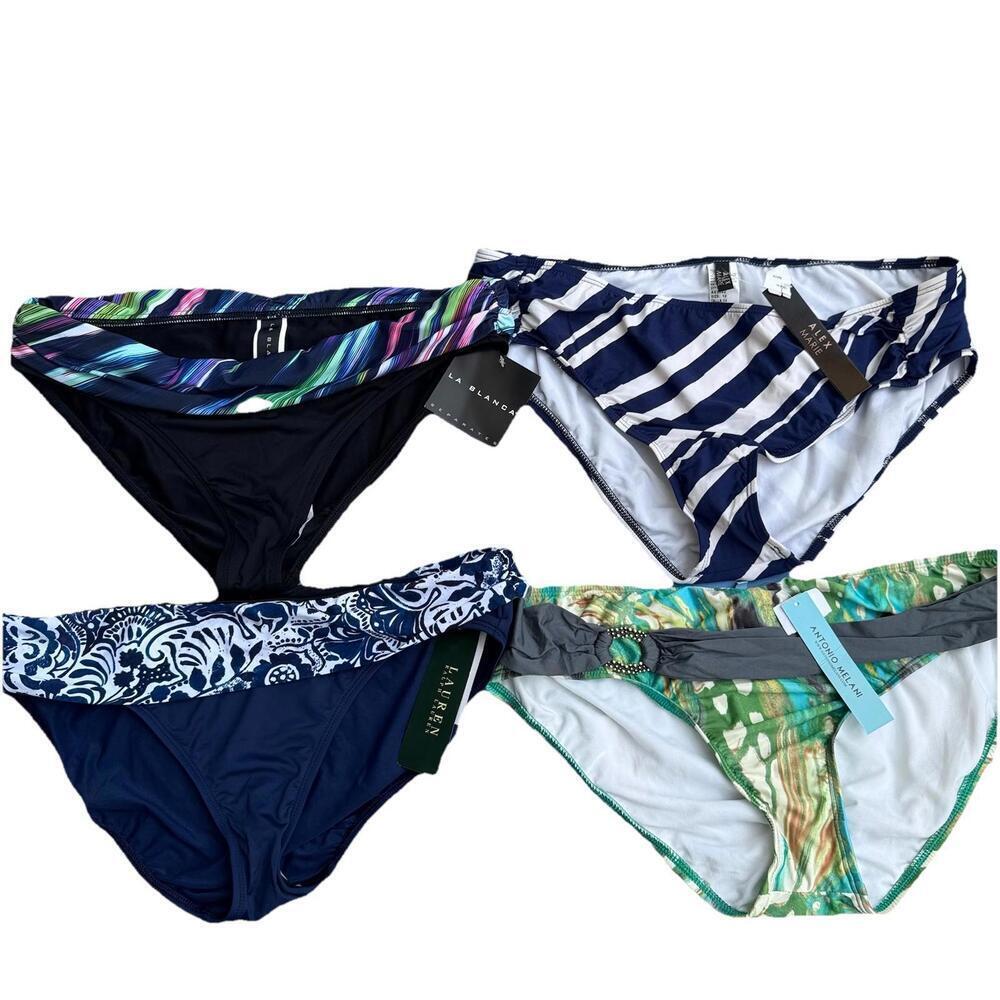 Lot Of 4 New  Swimsuit Bikini Bottoms Sz Womens L Large Melani Ralph Lauren B10